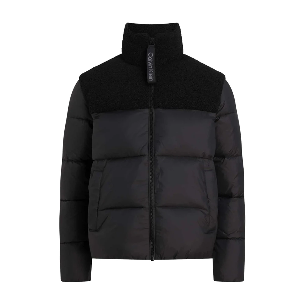 Calvin Klein Outdoorjack SHERPA PUFFER JACKET met een logo-opschrift