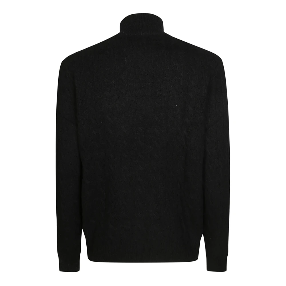 Polo Ralph Lauren Halve Rits Wollen Trui Black Heren