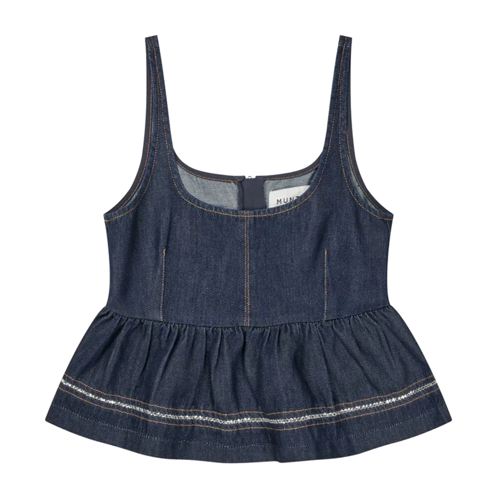 Munthe Women's Blue Sleeveless Tops - Sleeveless Tops - 2XL - Tops