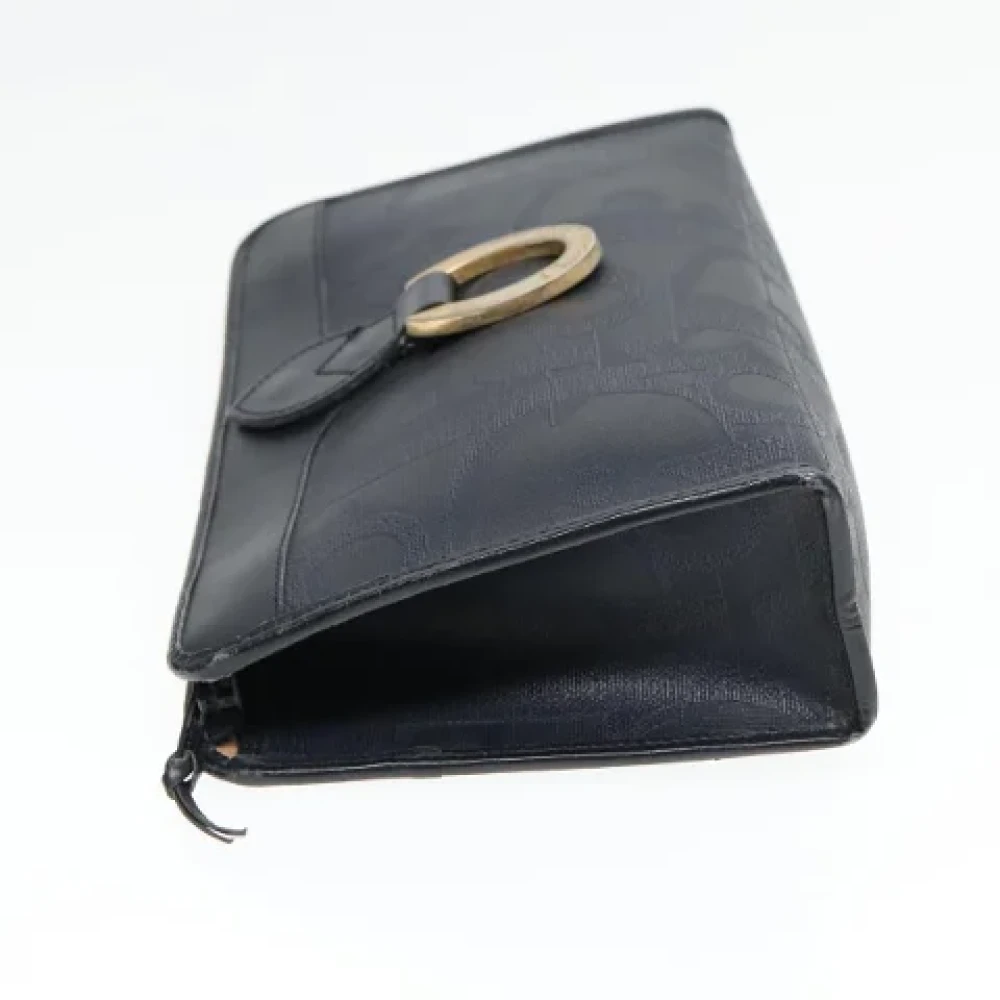 Dior Vintage Pre-owned Canvas clutches Blue Dames