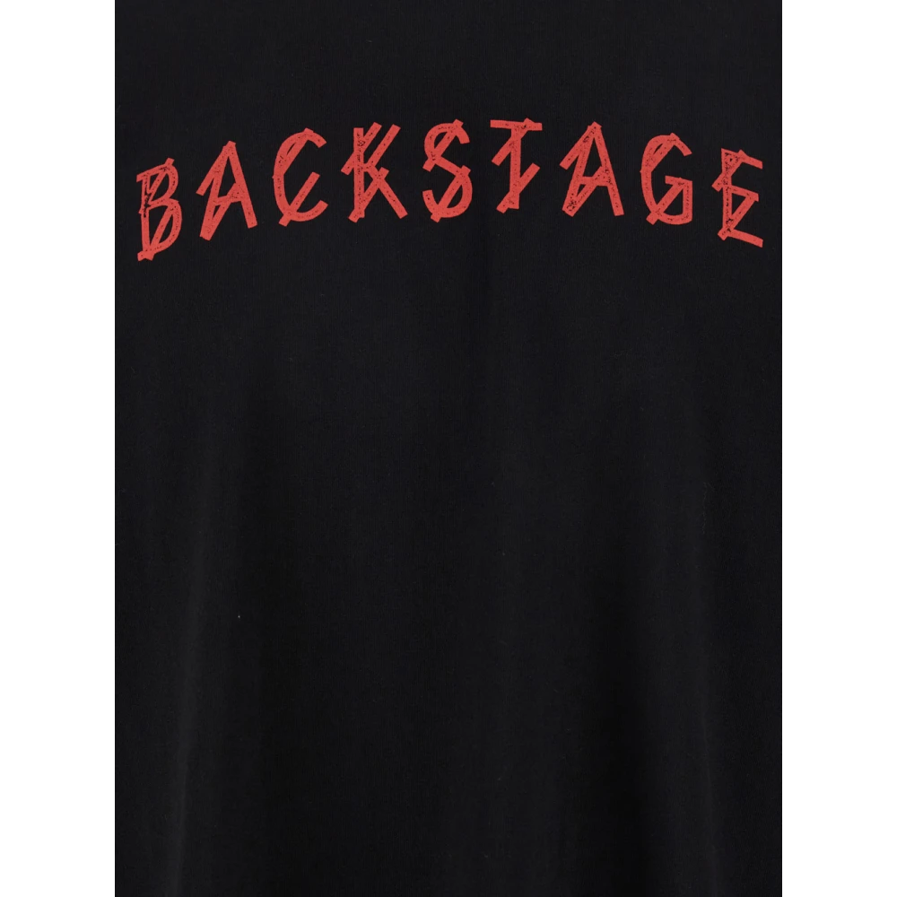 44 Label Group Zwart T-shirt met print op de voorkant en maxi logo Black Heren