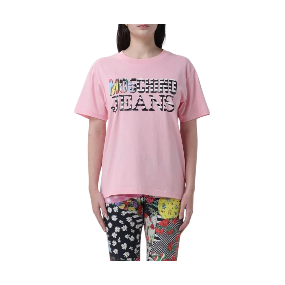 Moschino Roze Print T-shirt Pink Dames