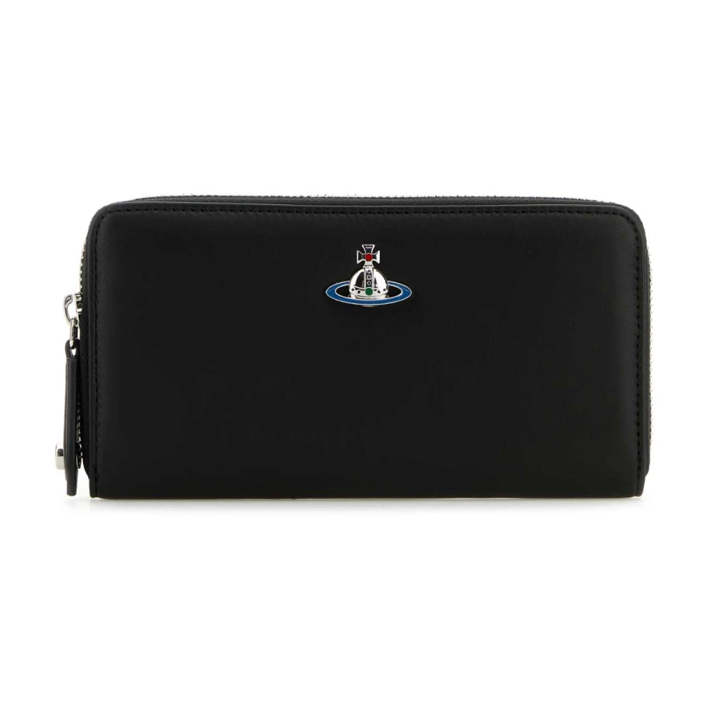 Vivienne Westwood Klassieke Zwarte Leren Portemonnee Black Dames