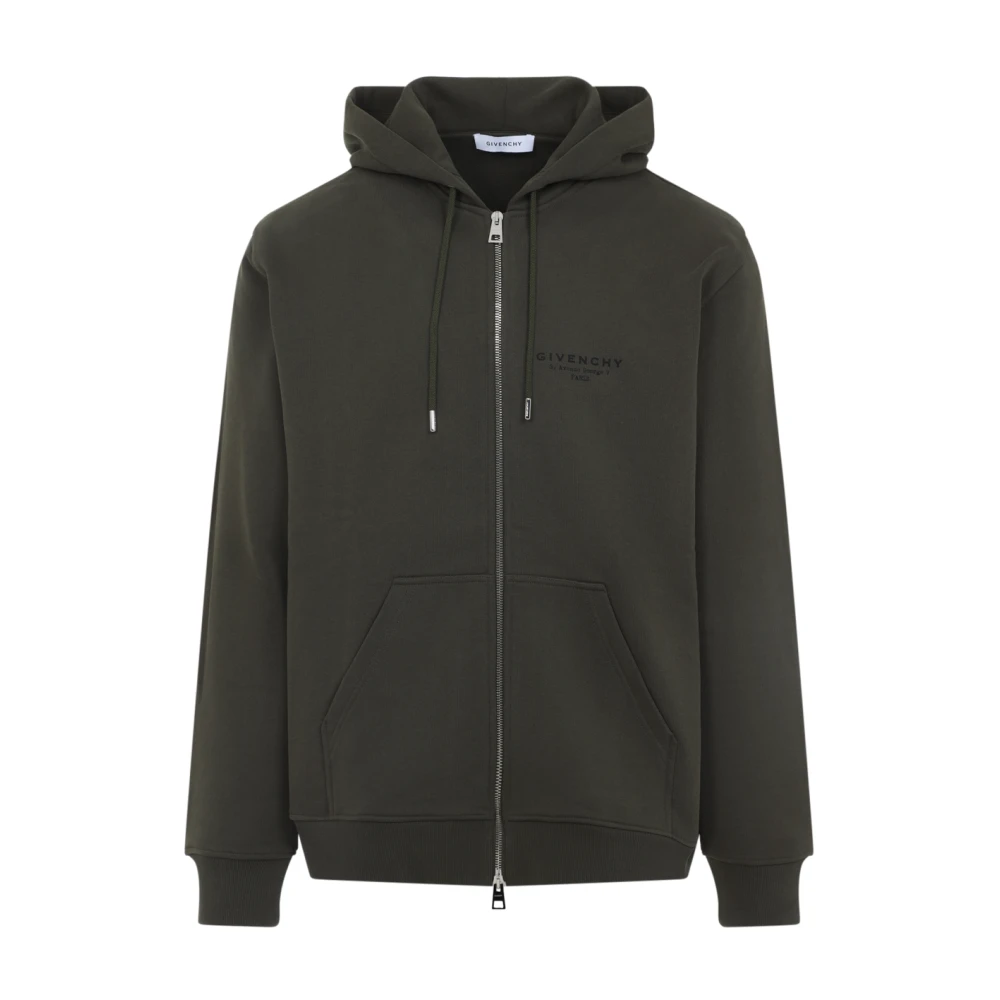 Givenchy Men's Green Zip-Throughs, S, Sweatshirt Aw25 Casual Style