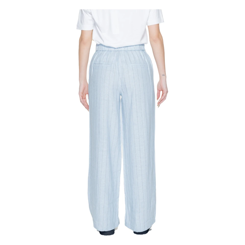 Vero Moda Lichtblauwe Gestreepte Broek met Zakken Blue Dames