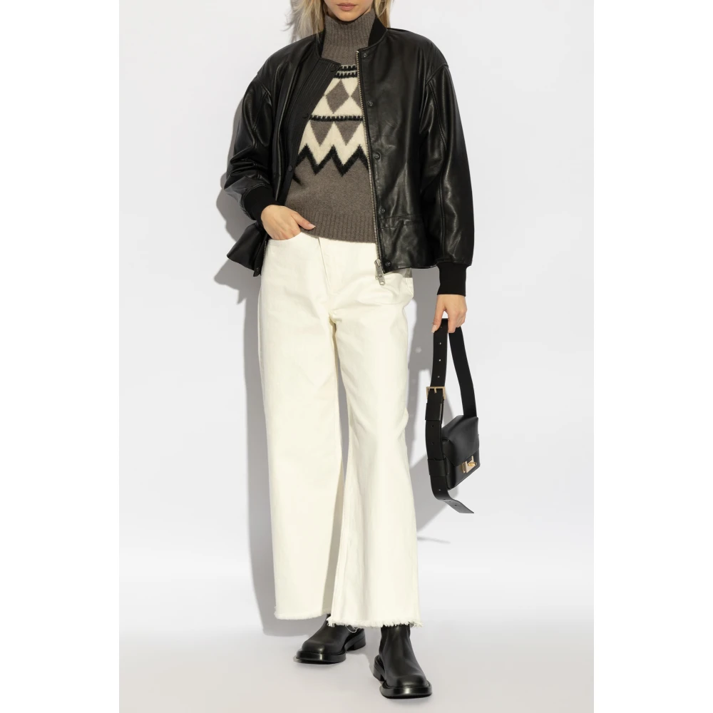 AllSaints Leren Sofi Bomberjack Black Dames