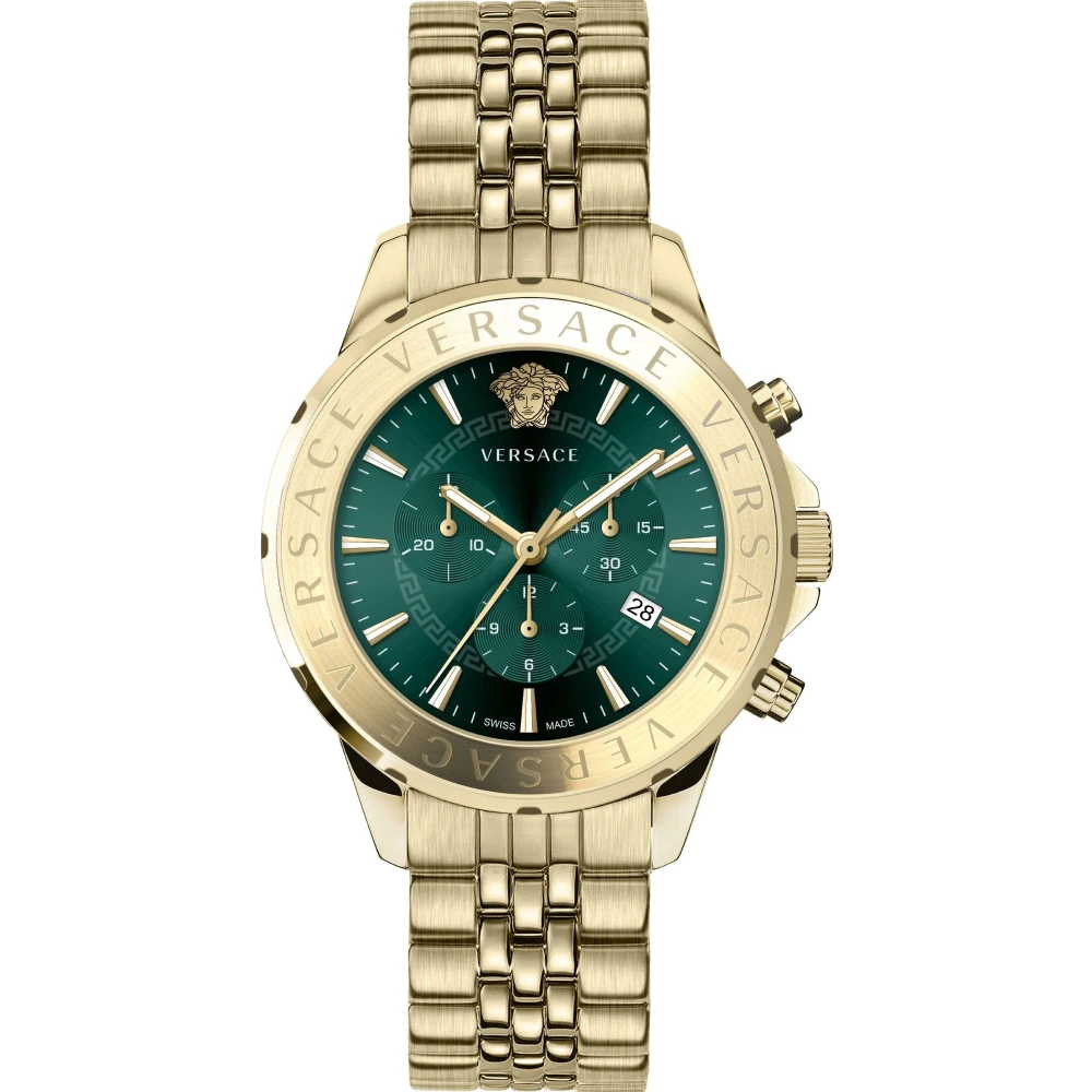 Versace Men's Green Chronograph Signature Watch Dial