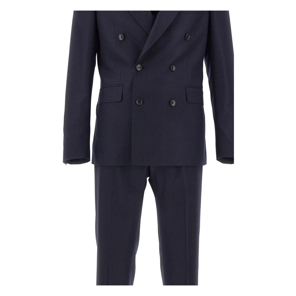 Tagliatore Navy Blue Wool Suit Dress Blue Heren