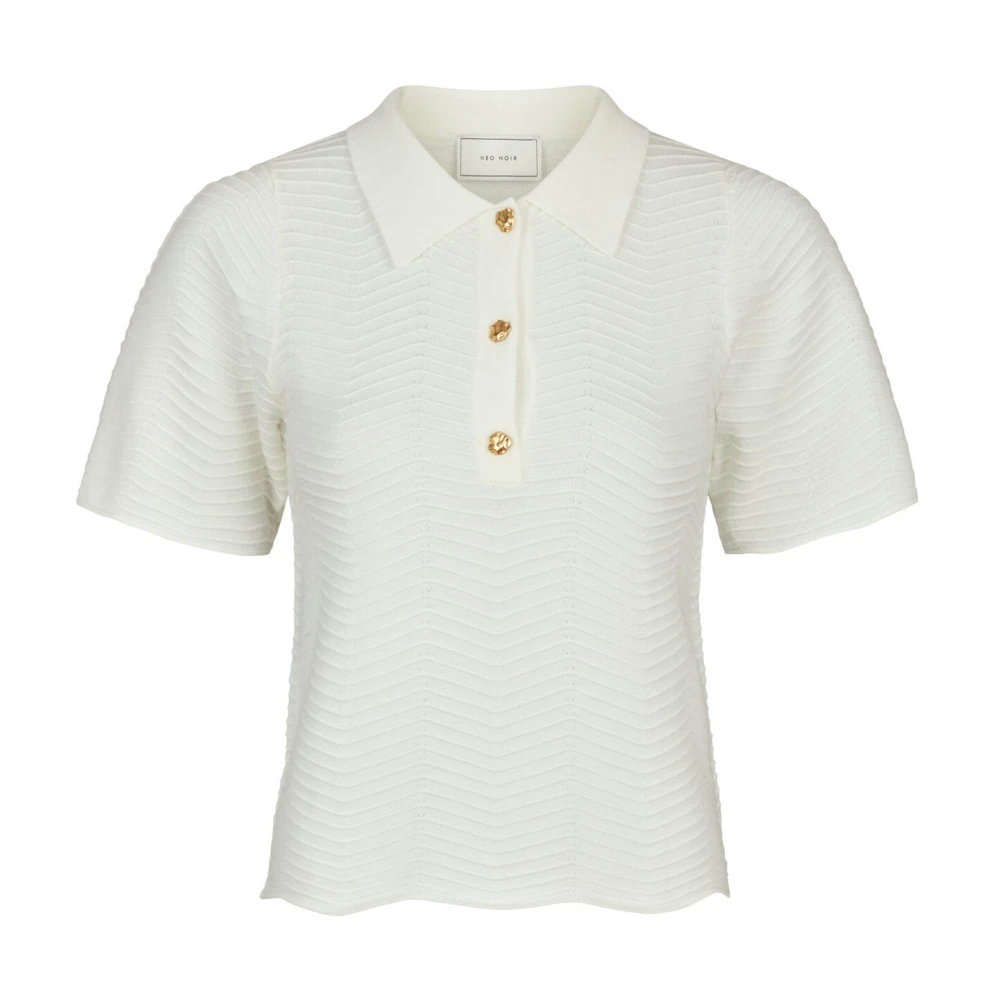 NEO NOIR Off White Korte Mouw Gebreide Trui White Dames