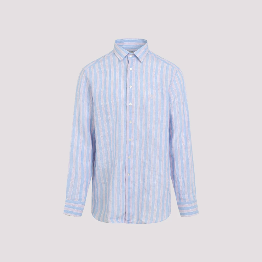 ETRO Blauw Linnen Overhemd Stijlvol Kwaliteit Blue Heren