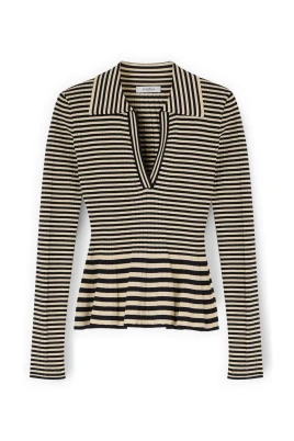 Randig tröja med peplum