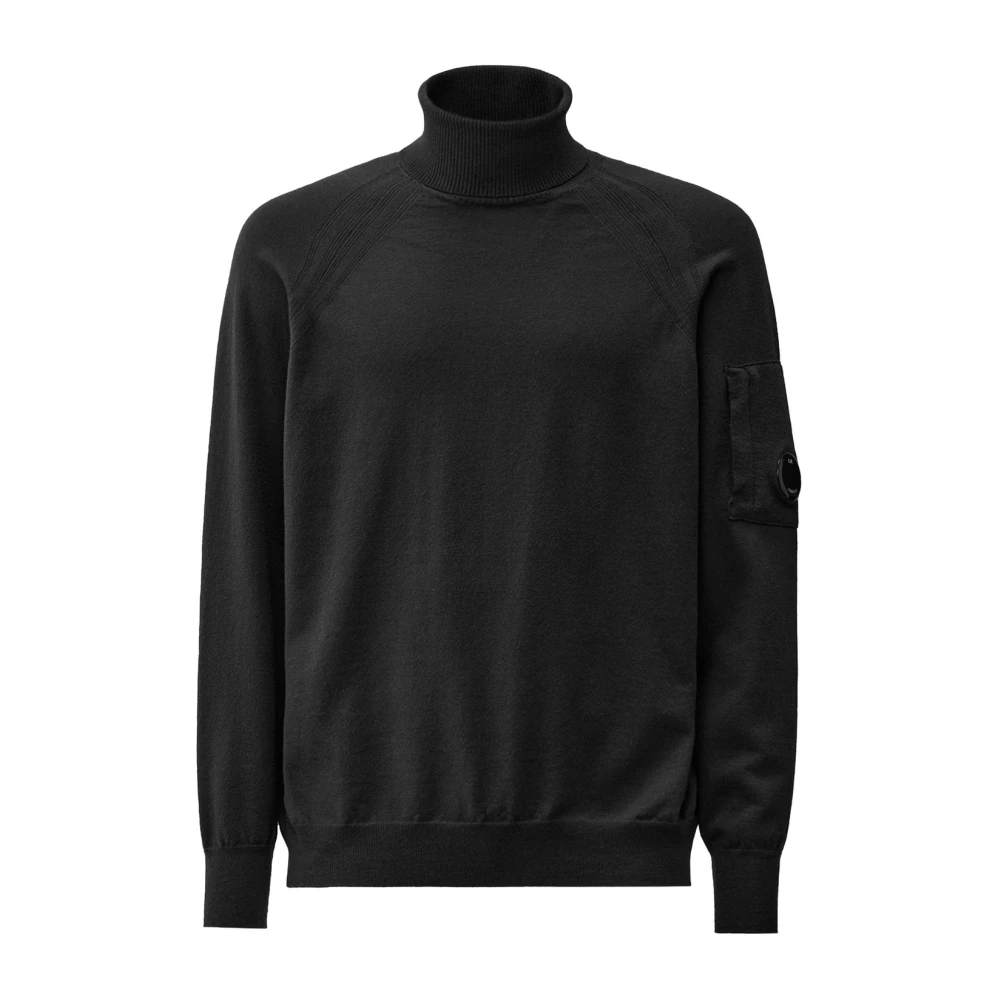 C.P. Company Zwarte Merinowollen trui met mouwzak Black Heren