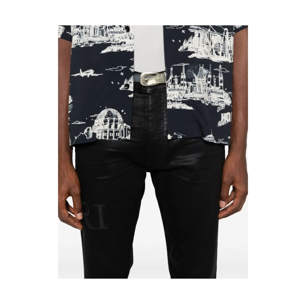 Amiri Zwarte Denim Tapered Leg Jeans Black Heren