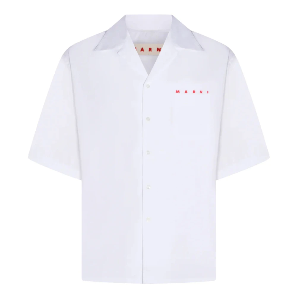 Marni Herr Vit Skjortor S, Short Sleeve Shirt