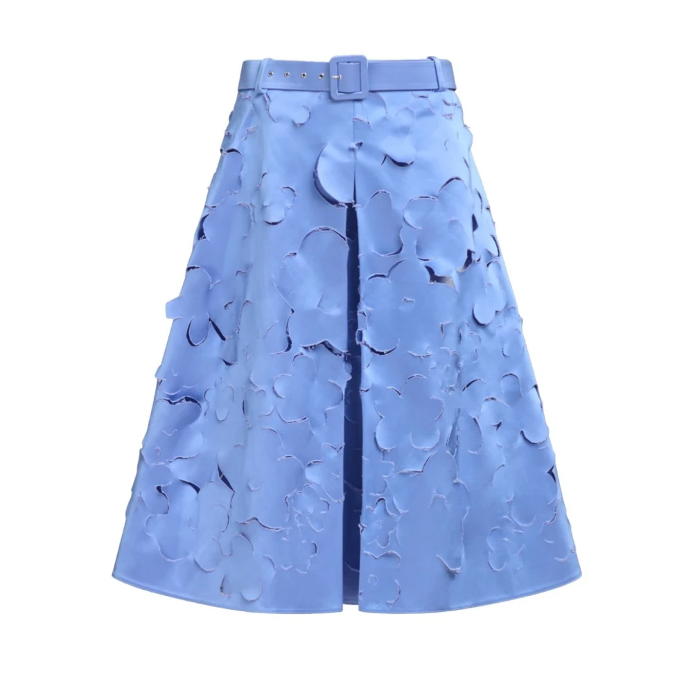 Marni Geplooide Midi Rok met Riem Blue Dames