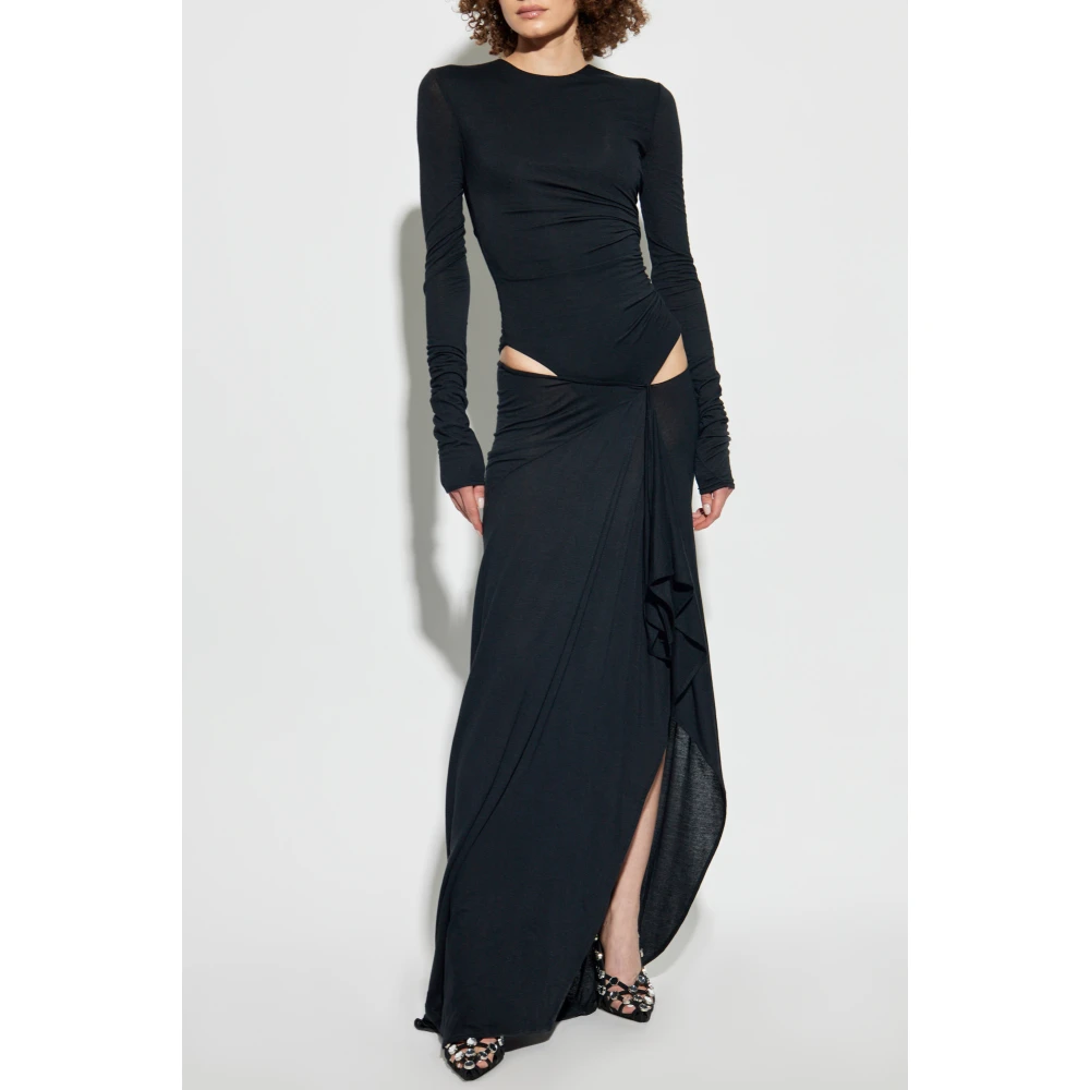 The Attico Gedrapeerde jurk Black Dames
