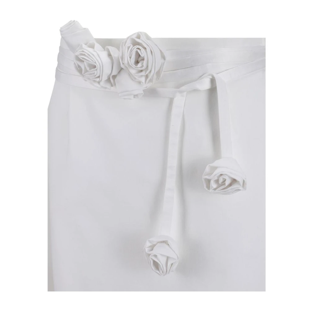 Magda Butrym Katoenen Midi Rok met Strikdetail White Dames