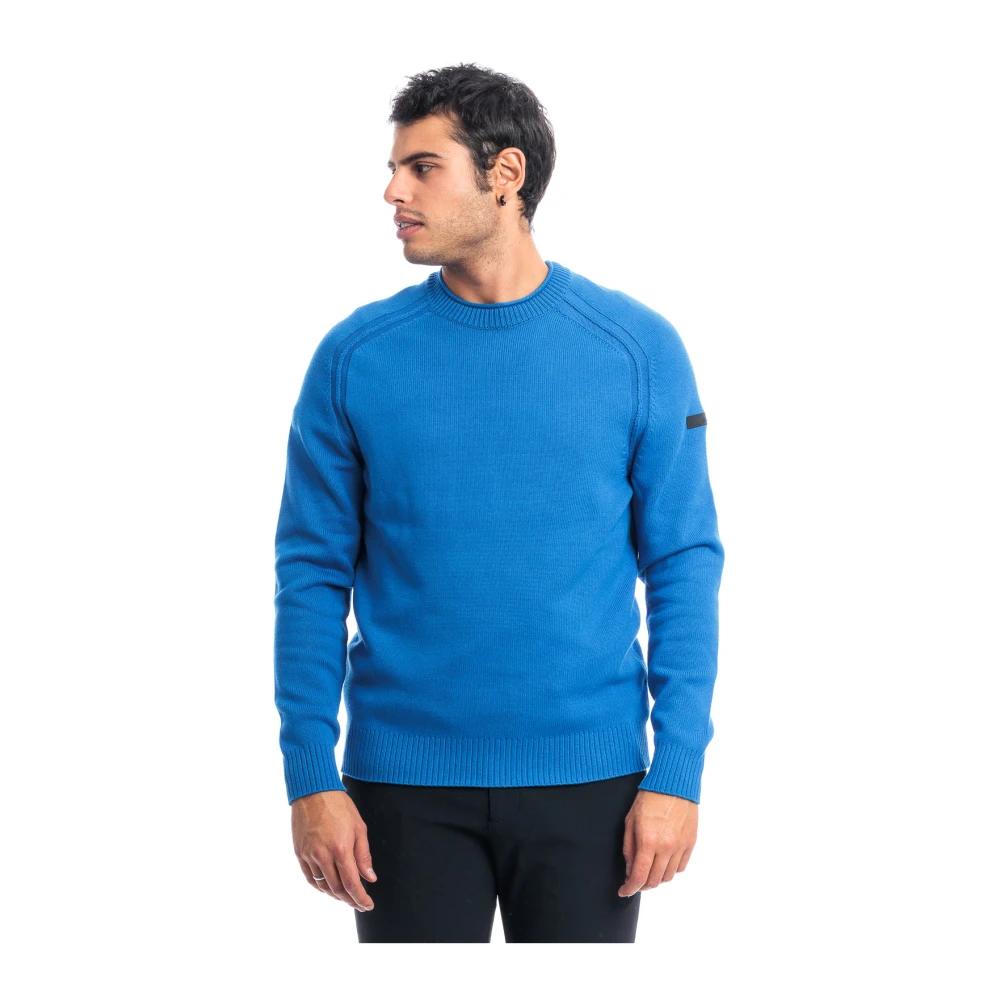 RRD Glad Katoenen Gebreide Trui Blue Heren