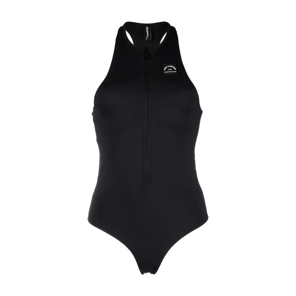 Karl Lagerfeld Sportieve logo badpak Black Dames