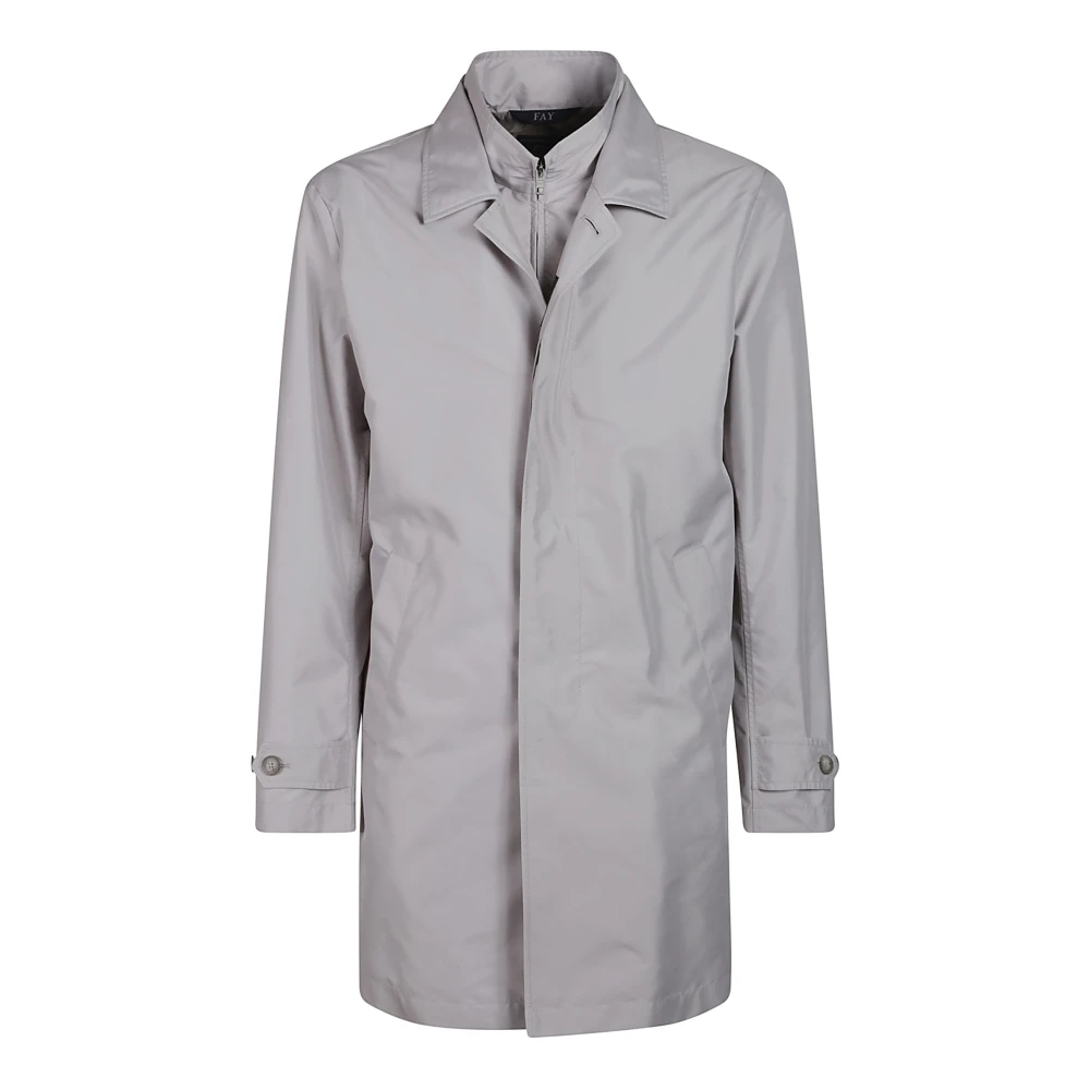 Fay Dubbele Voorkant Jas voor Ochtendstijl Gray Heren