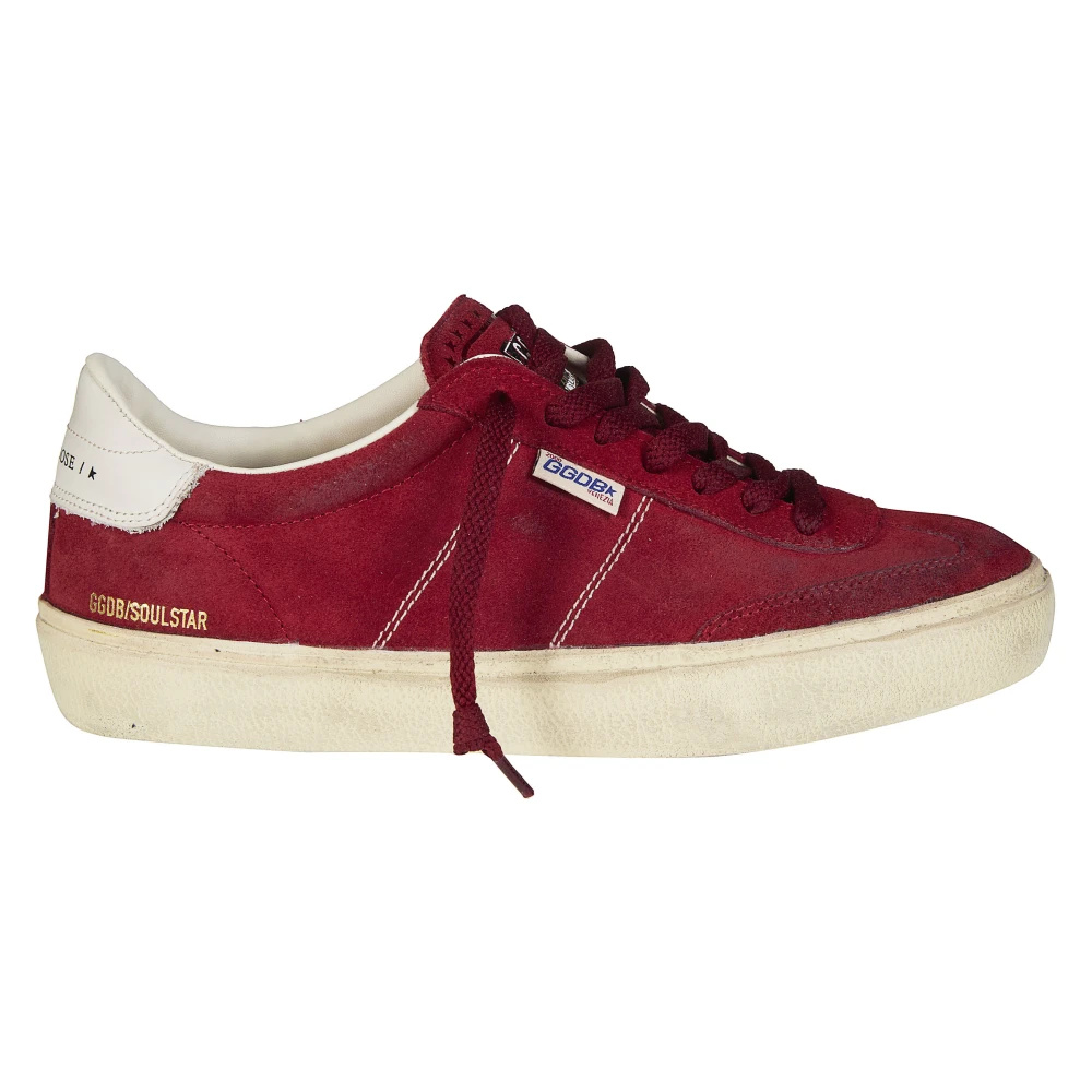Golden Goose Soul-Star Suède Bovenkant Neus en Tong Leren Hiel Heren Schoenen Rood