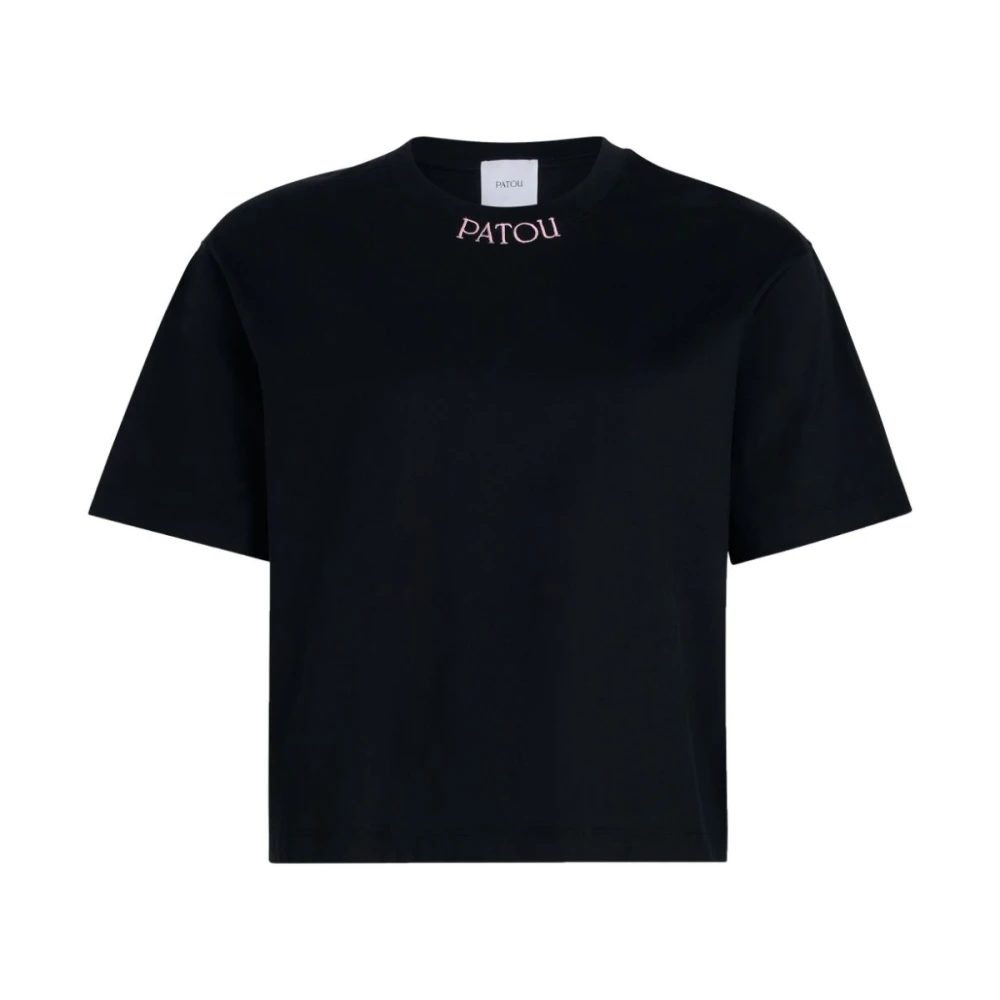Patou Zwart Crew Neck T-Shirt Black Dames