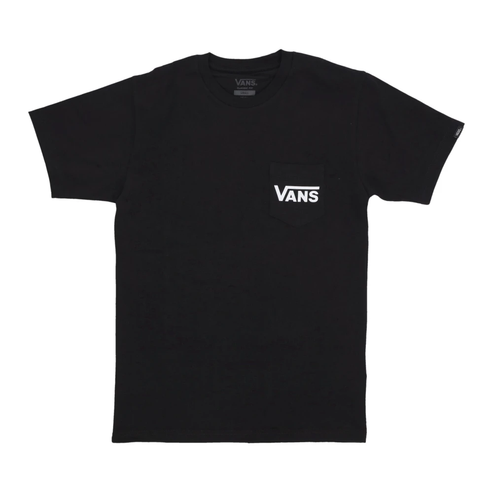 Vans Zwart Wit Crewneck T-shirt met zak Black Heren
