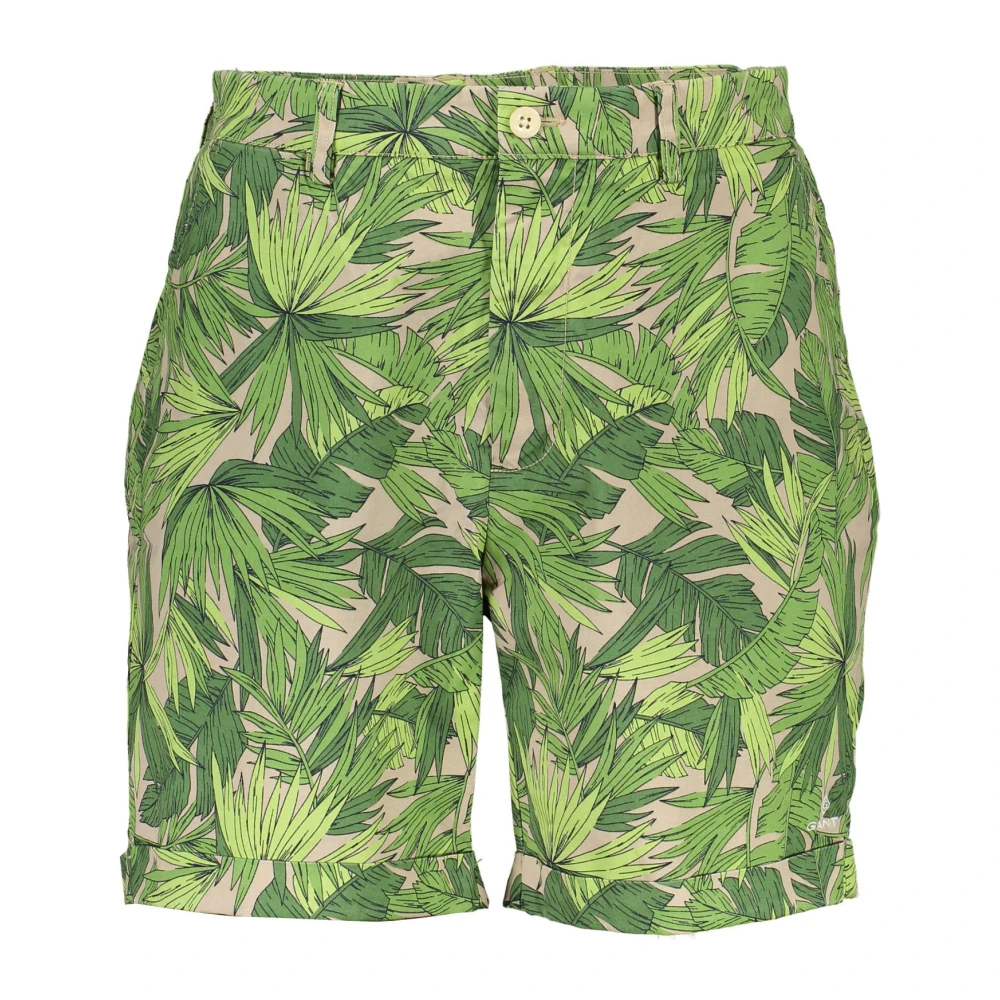 Gant Men's Green Casual Shorts, S, Beige Bermuda Shorts With Logo Detail