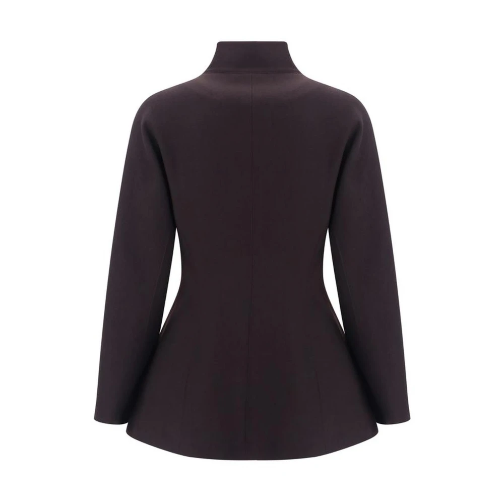 Fendi Wollen Jas met Shawl Revers Monochroom Patroon Purple Dames