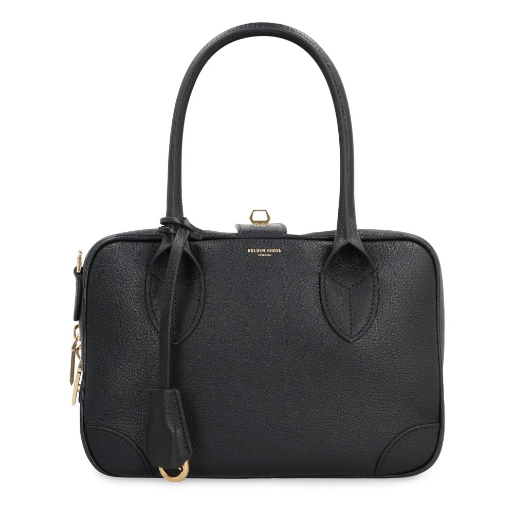 Golden Goose Handtas van korrelig leer met metalen sluiting Black Dames