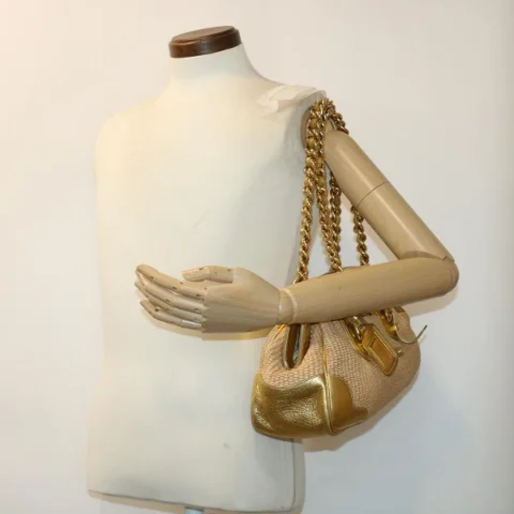 Prada Vintage Pre-owned Leather prada-bags Beige Dames