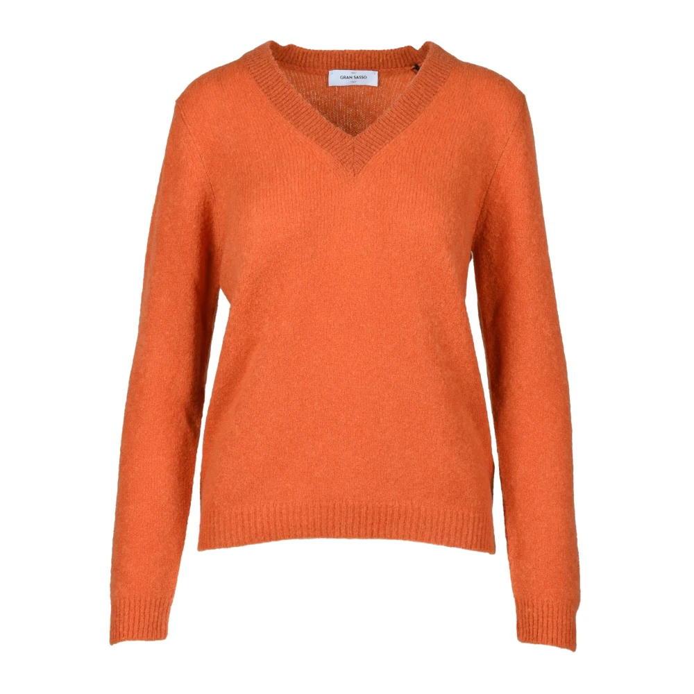 Gran Sasso Wolmix Gebreide Trui Orange Dames