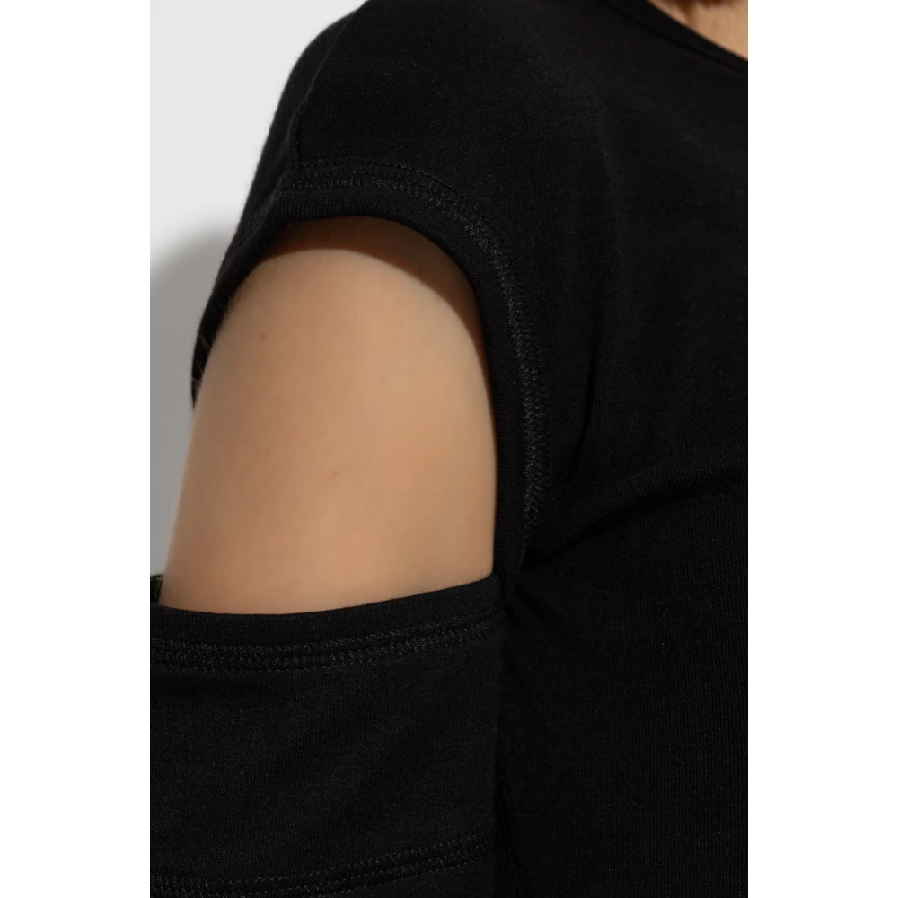 Helmut Lang Top met geborduurd logo Black Dames