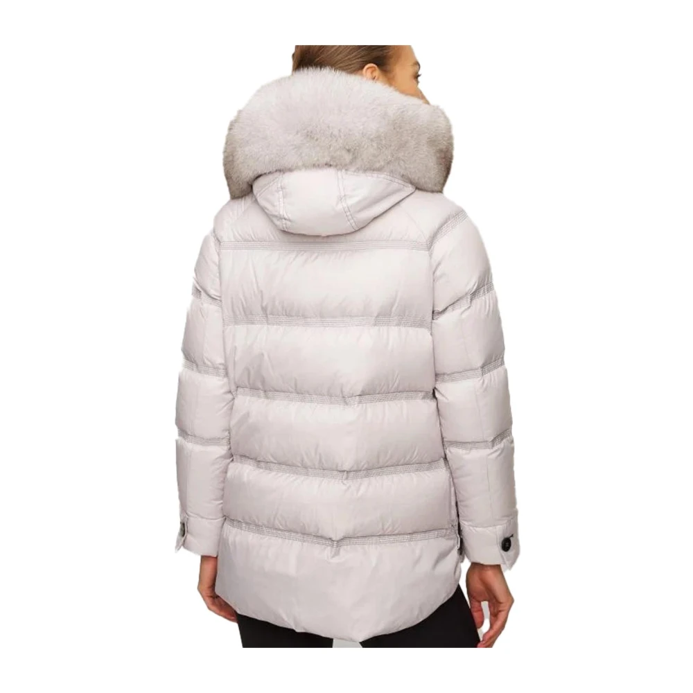 Peuterey Gewatteerde Polyester Parka Jas Gray Dames