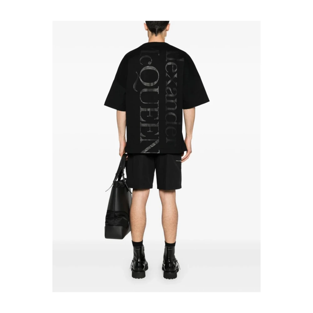 alexander mcqueen Zwart T-shirt met Oversized Logo Black Heren