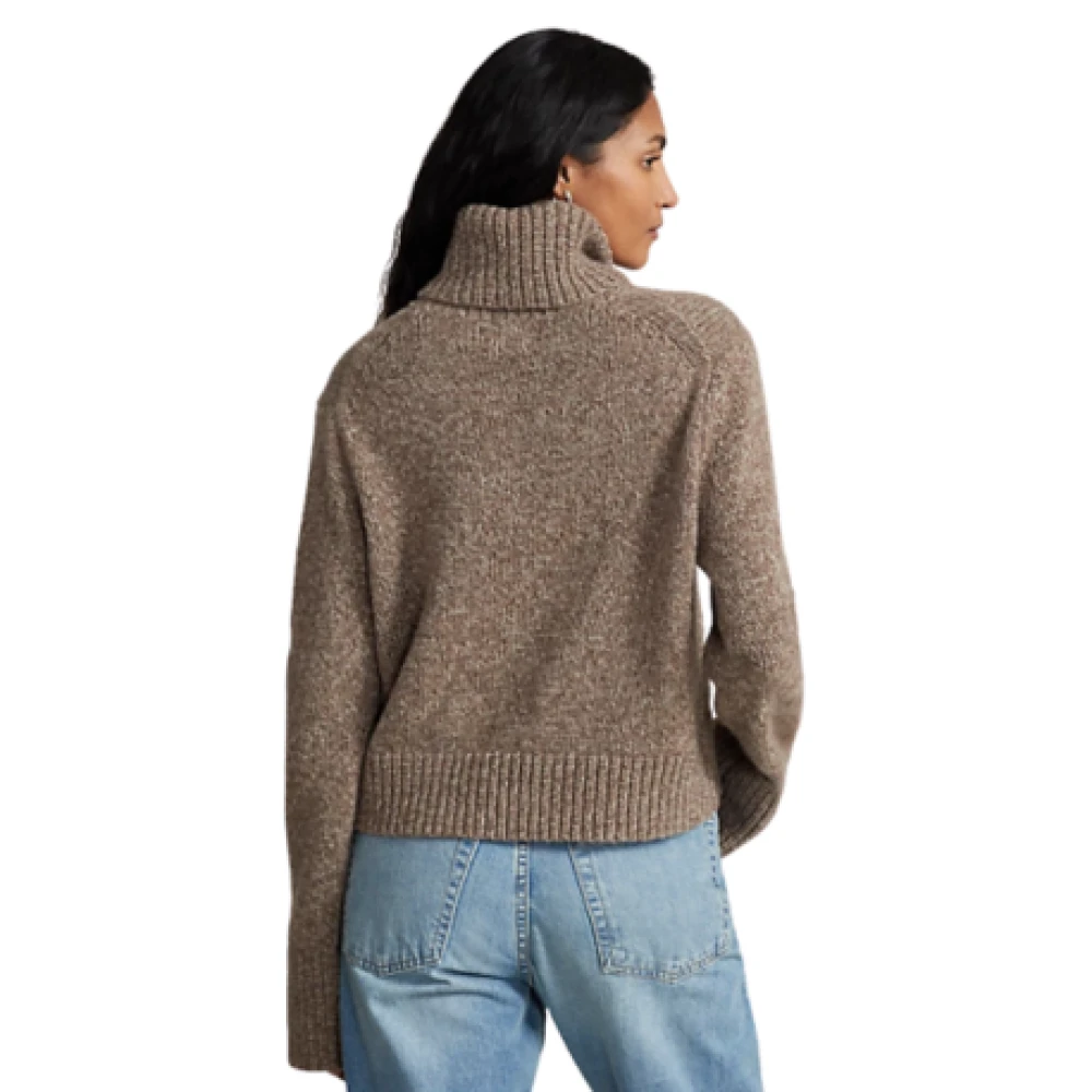 Ralph Lauren Bruine Marl Roll Neck Sweater Brown Dames