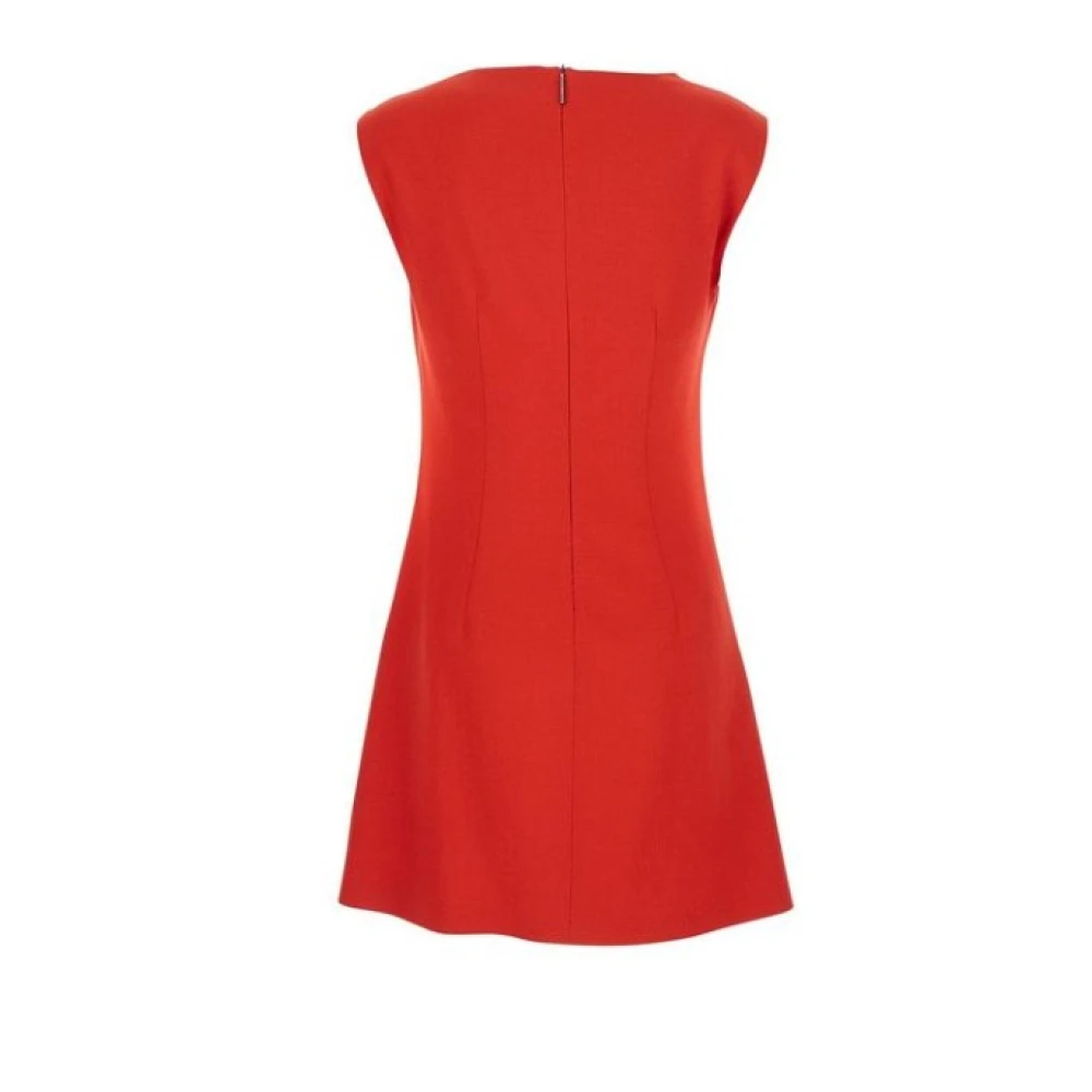 Msgm Rode Kruis-Design Asymmetrische Jurk Red Dames