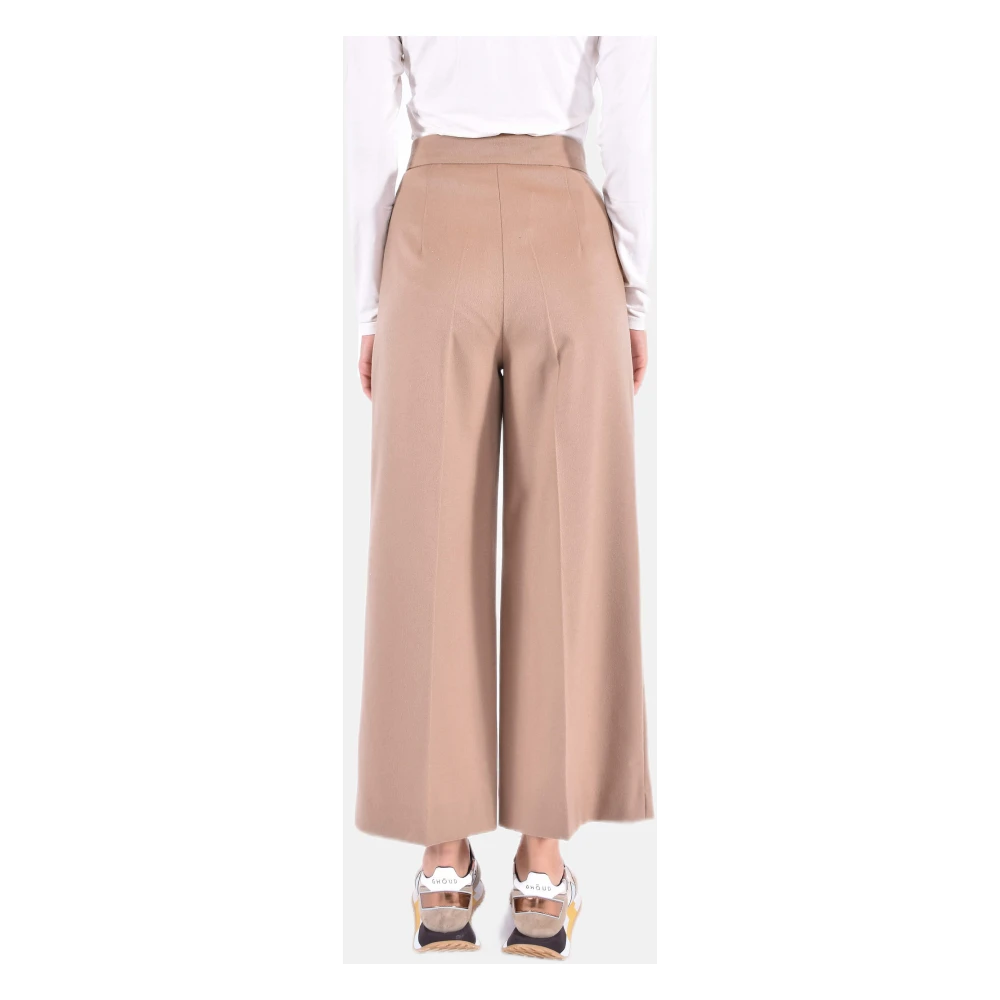 Max Mara Studio Geknipte wollen broek Brown Dames