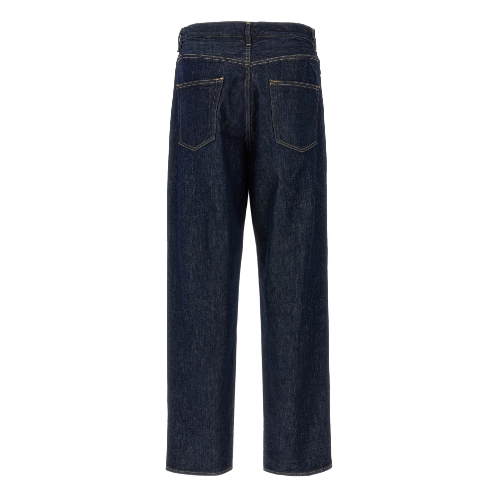 Auralee Donkere Was Straight Denim Jeans Blue Heren