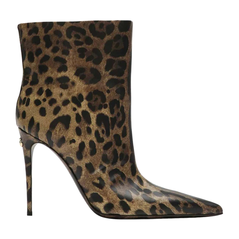 Dolce & Gabbana Donna Marrone Stivaletti Con Stampa Leopardata