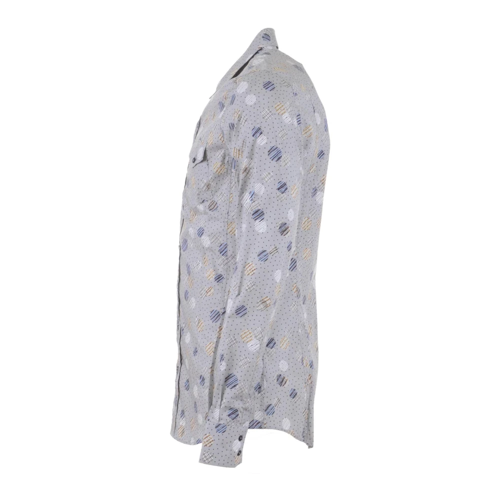 Dolce & Gabbana Gedrukt overhemd lange mouwen Sicilia Collection Gray Heren