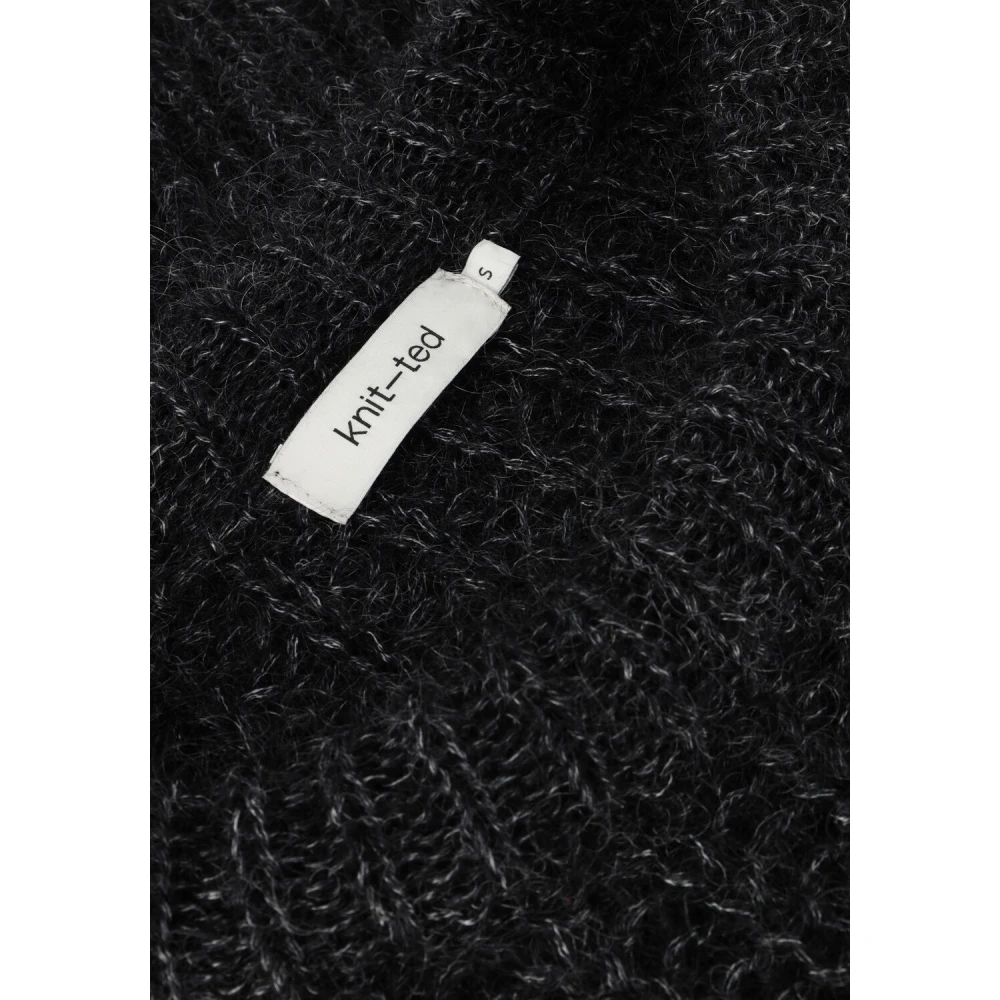 Knit-ted Zwarte Mohair Trui Phoebe Black Dames