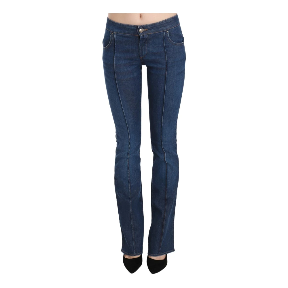 Just Cavalli Women's Blue Distressed Bootcut Denim Jeans