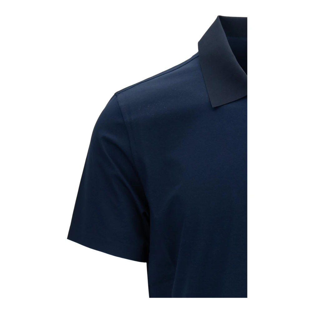 Herno Button Polo Shirt Blue Heren