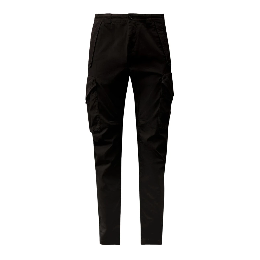 C.p. Company Stretch Sateen Cargo Trousers - Male - Slim-Fit Trousers - Black - Xl - Trousers