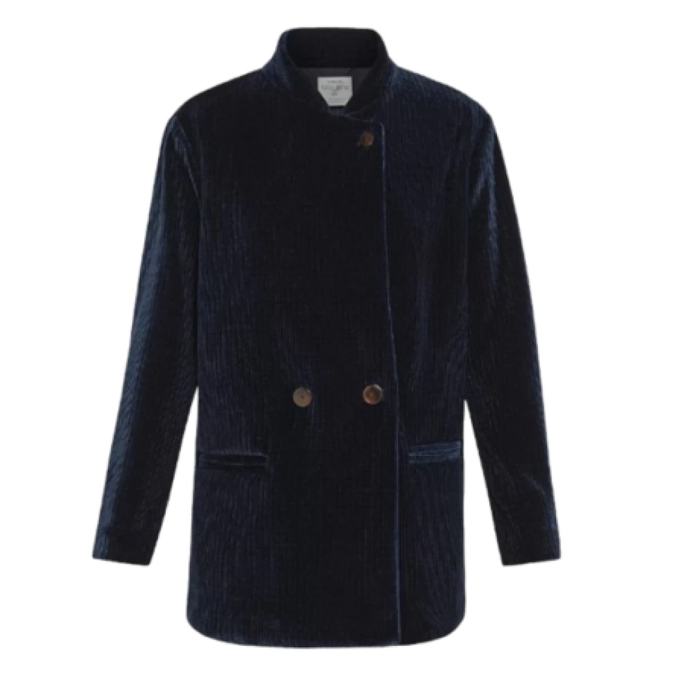 Forte Fluweel Geribbelde Jersey Jas Blue Dames