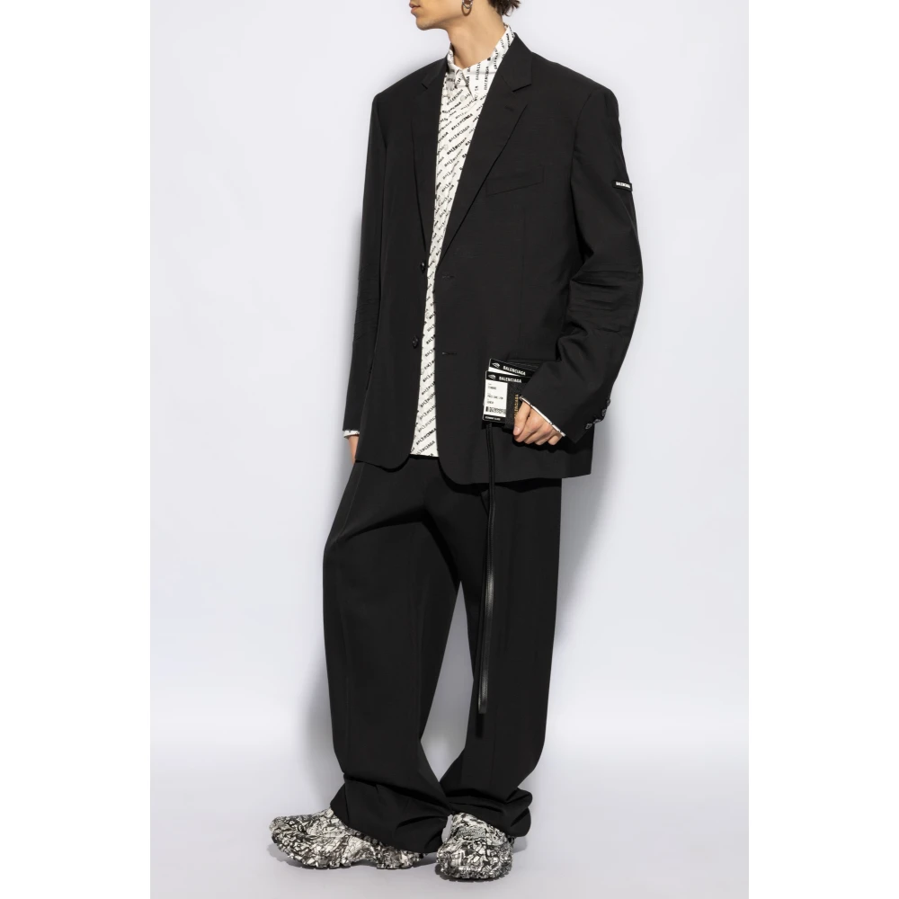 Balenciaga Blazer met open revers Black Heren