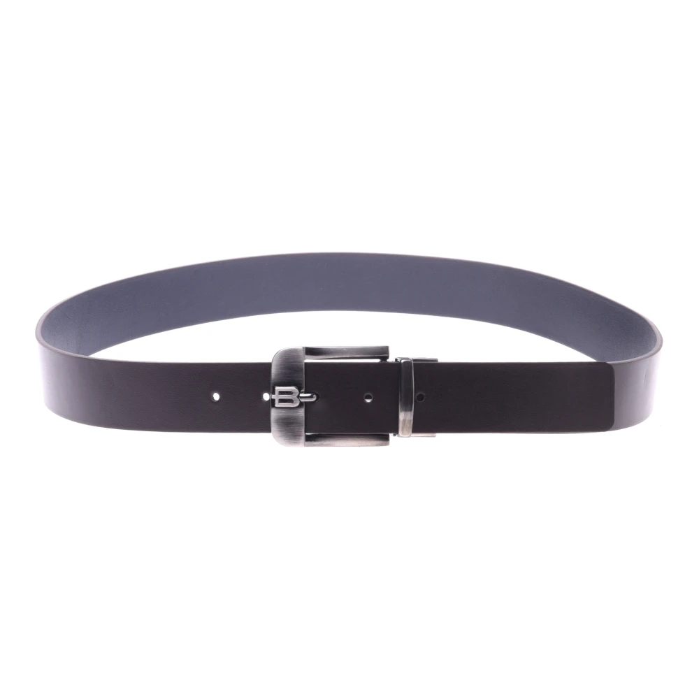 Baldinini Hombre Azul - Reversible And Dark Brown Leather Belt - Accessories - 90 Cm - Reversible And Dark Brown Leather Belt