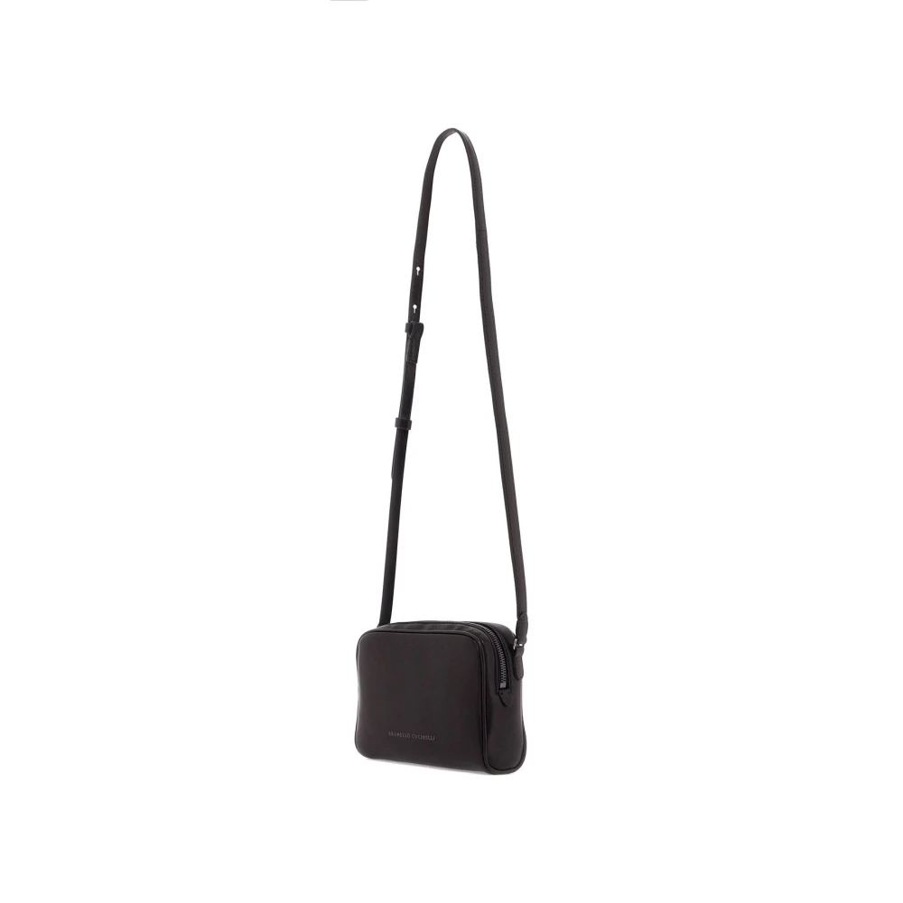 BRUNELLO CUCINELLI Mini Leren Boston Crossbody Tas Black Dames