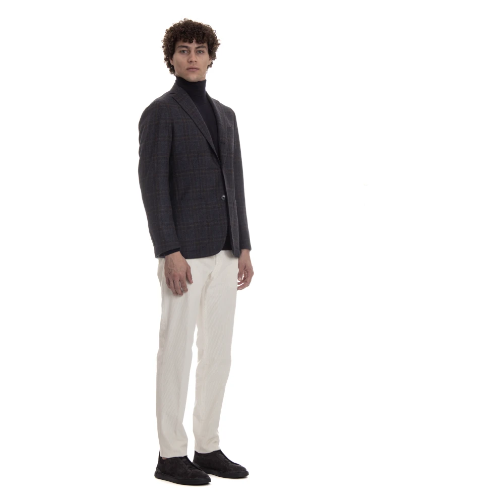 Barba Wol Kasjmier Jas Drie Knopen Multicolor Heren